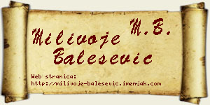 Milivoje Balešević vizit kartica